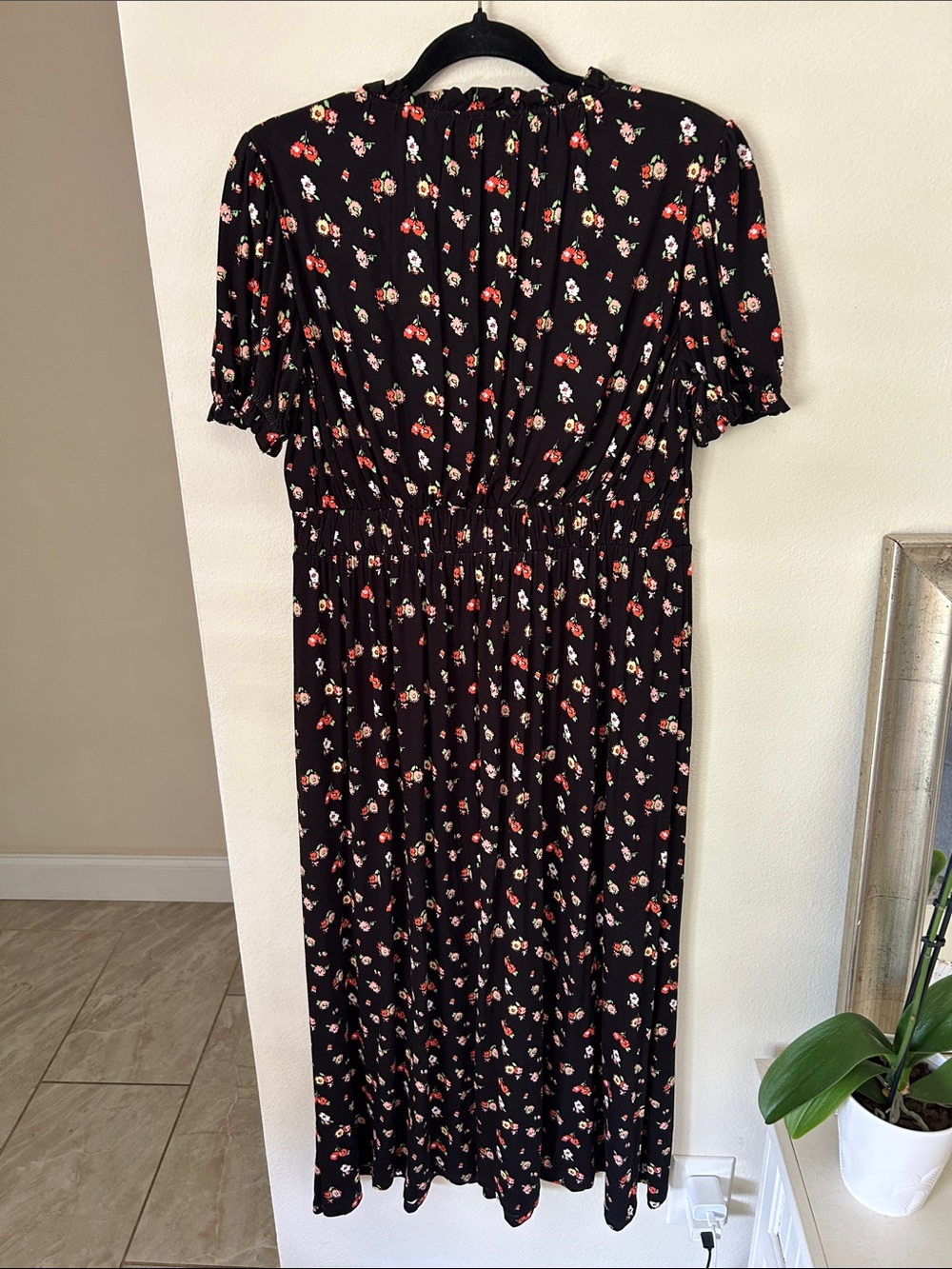 Boden Rosanna Jersey Midi maxi Tea black dainty spring floral Dress 8 - Picture 13 of 14